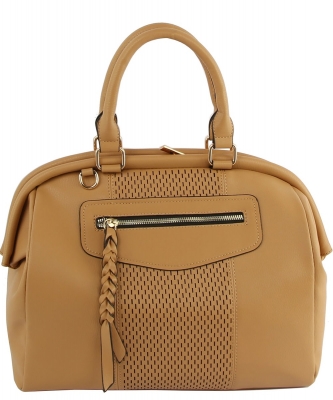 Laser Cut Doctors Bag Satchel LMS197 MOCHA